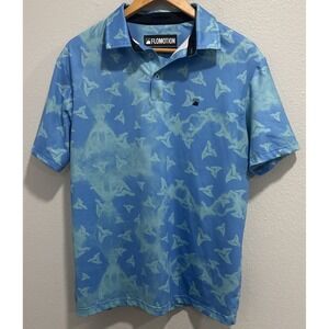 Flomotion Sharks Teeth Beach Print Shirt Men's Med Resortwear Beachy Florida